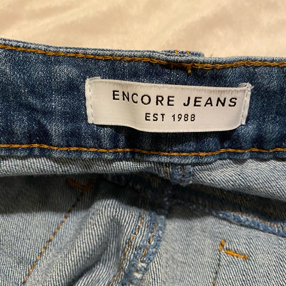 Encore Skinny Mid Rise Blue Jeans - Picture 4 of 6